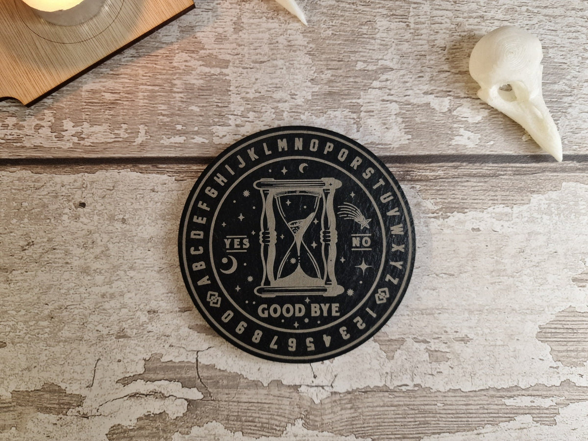 Ouija board game Coaster - Candle display stand - Beautiful yet spooky Halloween decoration - novelty - decor - home - zombie - witch
