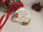 Robin Christmas bauble - Memorial xmas decoration - Stocking filler - Secret santa - Gift - Present - Unusual - Personalised - For him - Her