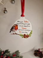 Robin Christmas bauble - Memorial xmas decoration - Stocking filler - Secret santa - Gift - Present - Unusual - Personalised - For him - Her