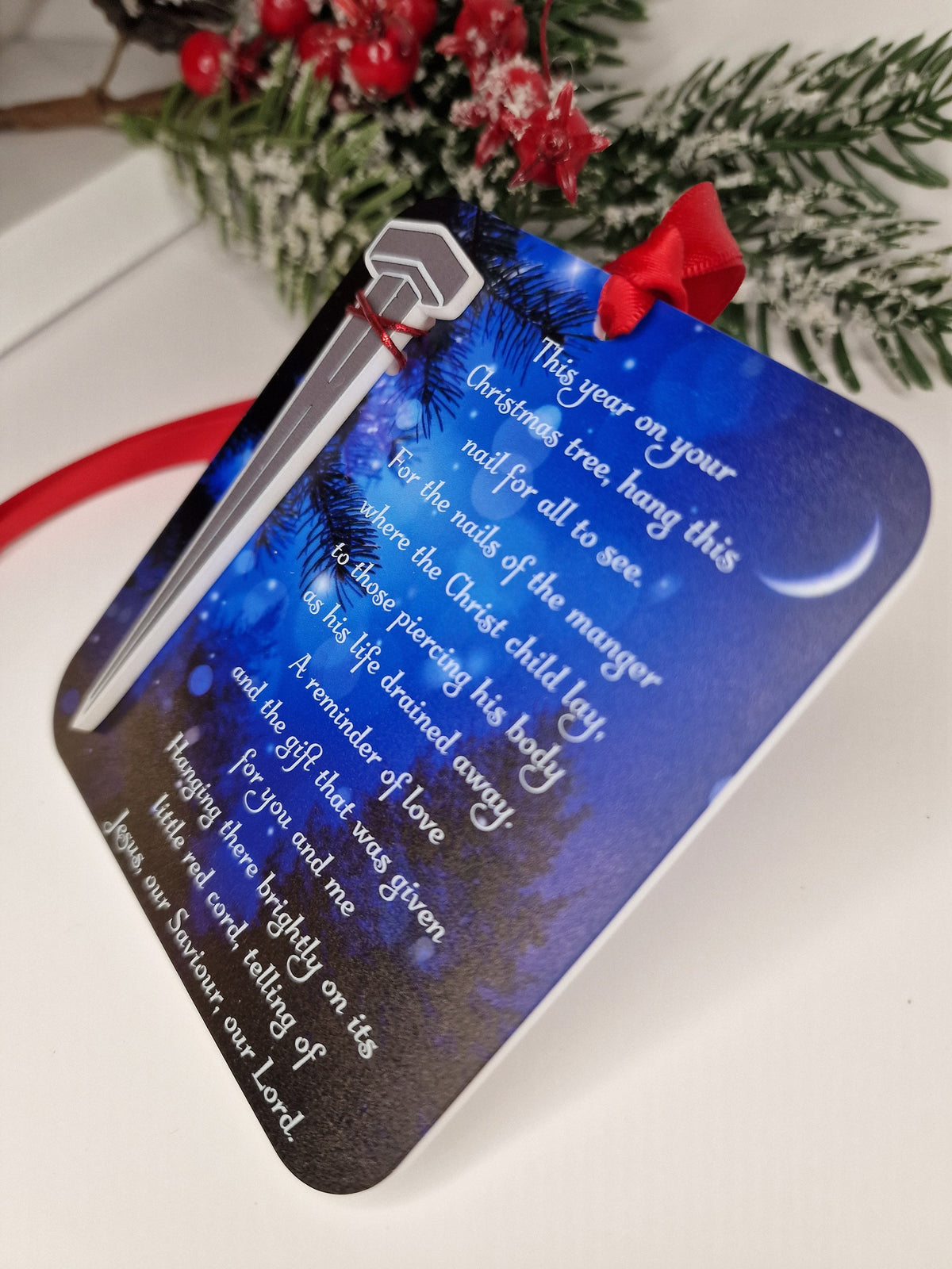 Jesus Christmas bauble - Religious xmas decoration - Stocking filler - Secret santa - Gift - Present - Cross - Personalised - For him - Her