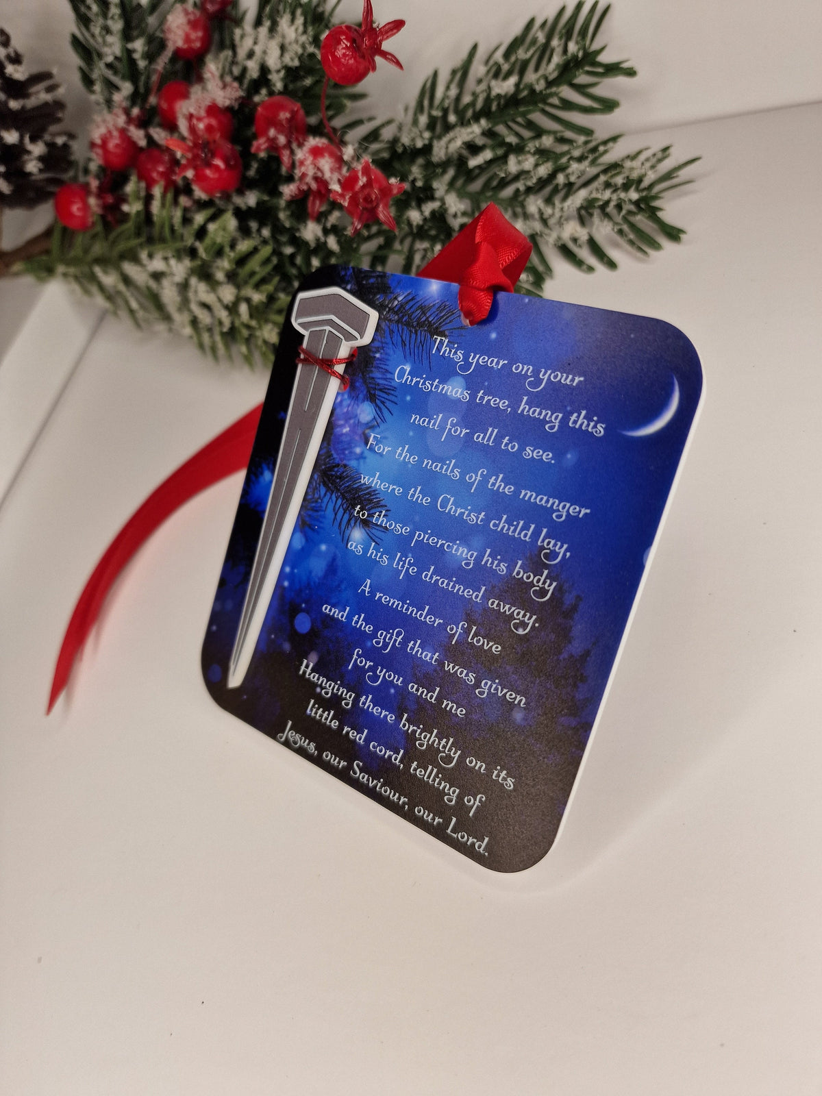 Jesus Christmas bauble - Religious xmas decoration - Stocking filler - Secret santa - Gift - Present - Cross - Personalised - For him - Her