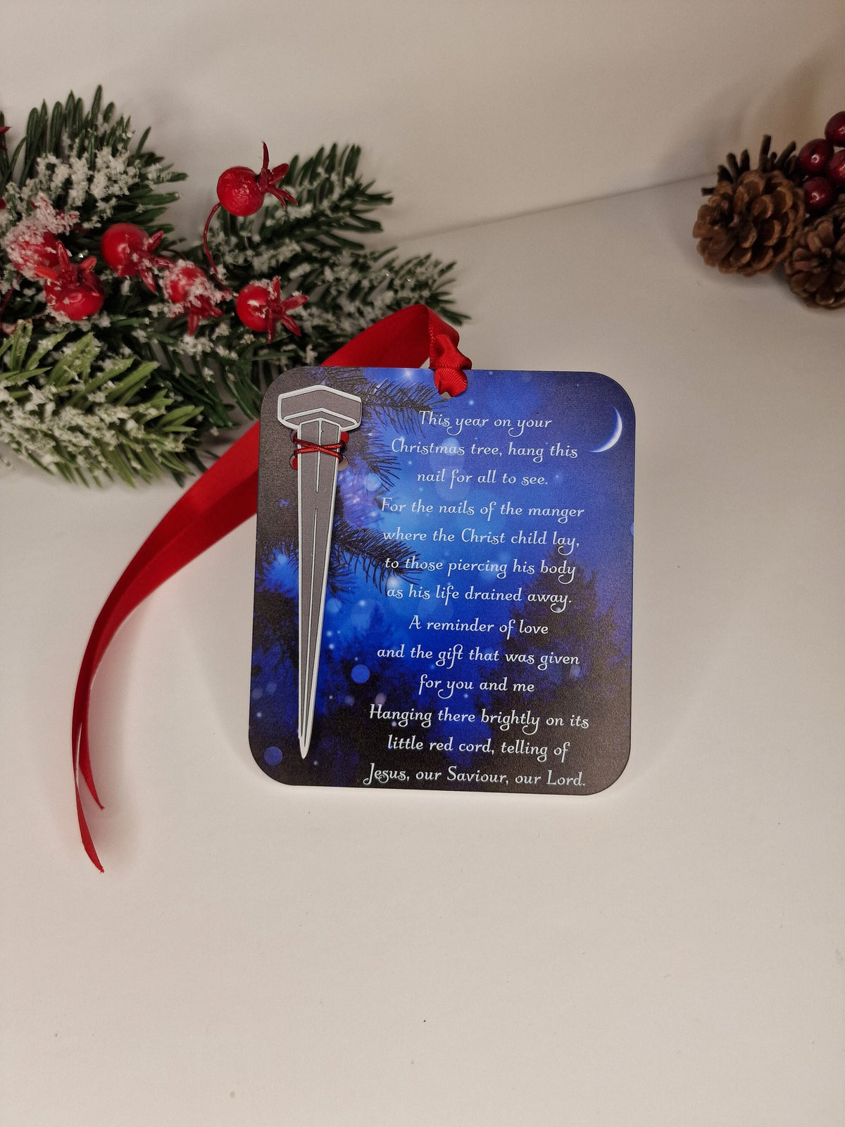 Jesus Christmas bauble - Religious xmas decoration - Stocking filler - Secret santa - Gift - Present - Cross - Personalised - For him - Her