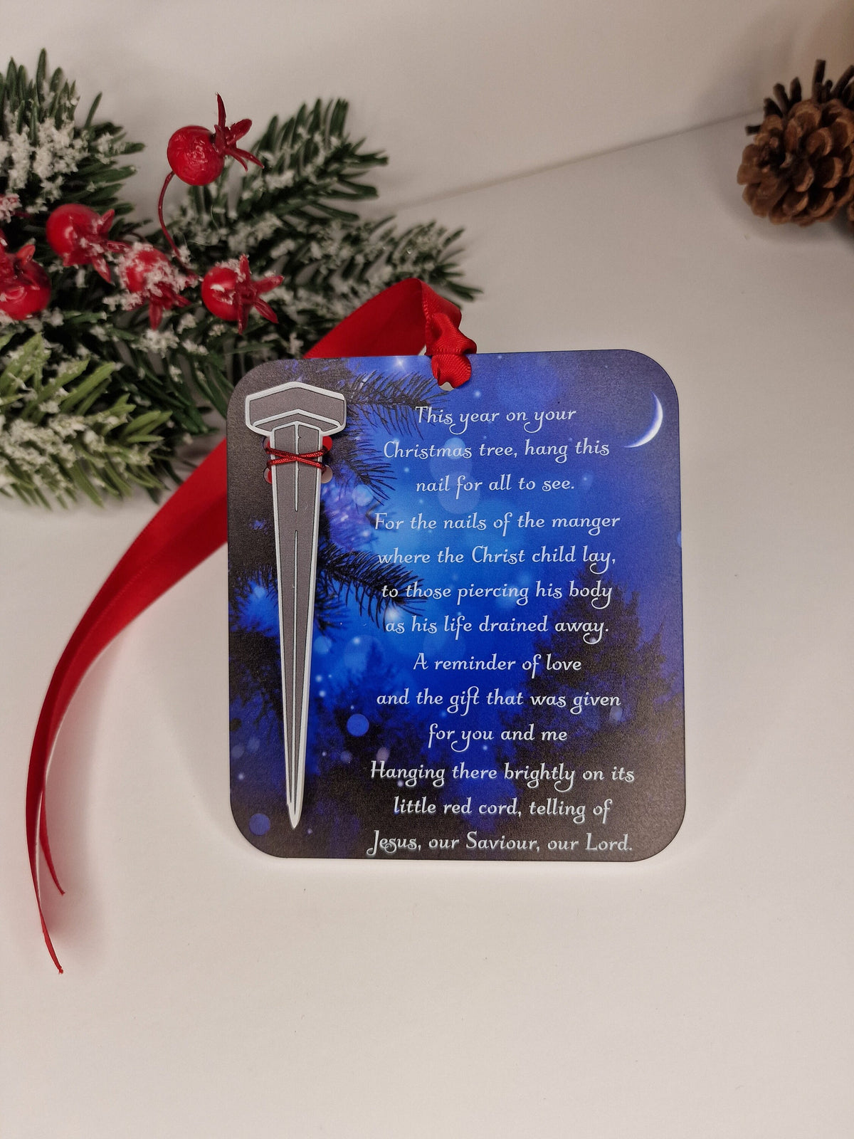 Jesus Christmas bauble - Religious xmas decoration - Stocking filler - Secret santa - Gift - Present - Cross - Personalised - For him - Her