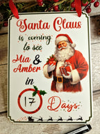 Personalised Christmas Countdown Sign - Christmas decor - Decoration - Plaque - Santa sign - Father Christmas - Xmas - Gift - Present - Eve