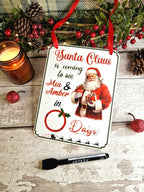 Personalised Christmas Countdown Sign - Christmas decor - Decoration - Plaque - Santa sign - Father Christmas - Xmas - Gift - Present - Eve