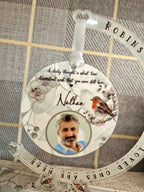 Personalised robin bauble hanger - Stunning remembrance item - Add your own wording - Display - memories - anniversary of death, Grave decor