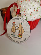 Personalised naked old couple bauble - Funny - Christmas tree decoration - Secret Santa - Gift - Decor - Husband - Wife - Present - Novelty