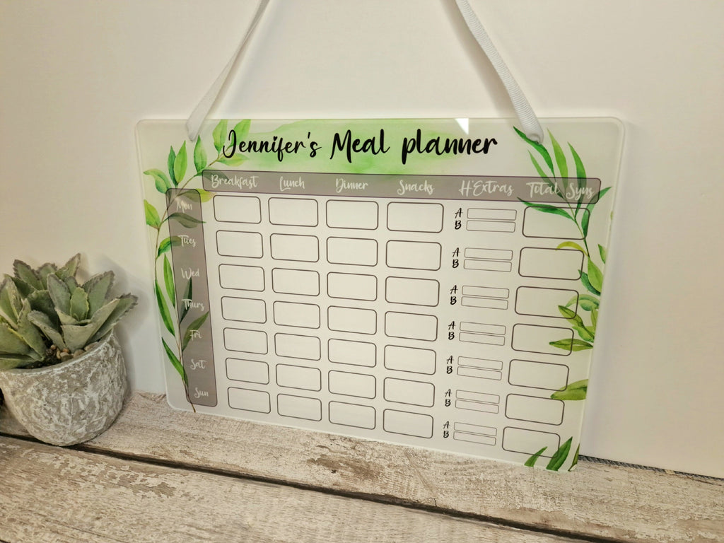 Personalised Diet Weekly Meal Plan White Board - Dieting - Healthy eating - Slim - Tracker - Weight - Gym - Gift - Shopping list - Food shop