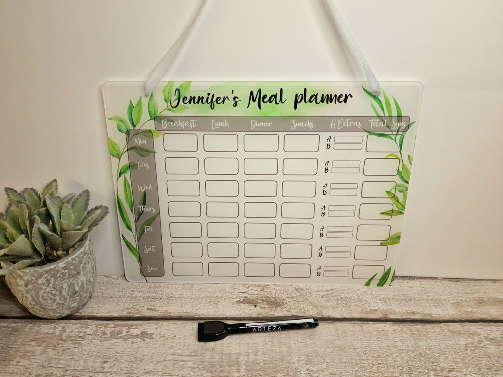 Personalised Diet Weekly Meal Plan White Board - Dieting - Healthy eating - Slim - Tracker - Weight - Gym - Gift - Shopping list - Food shop