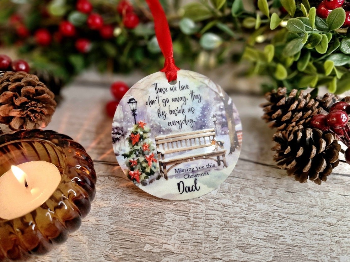 Personalised Christmas Robin Memorial bauble - Decoration - Stocking filler - Anniversary - Gift - Present - Unusual - For him or Her