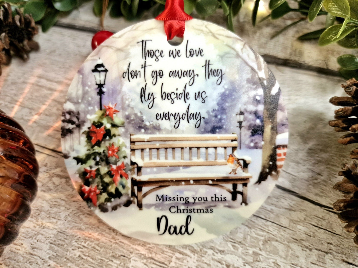 Personalised Christmas Robin Memorial bauble - Decoration - Stocking filler - Anniversary - Gift - Present - Unusual - For him or Her