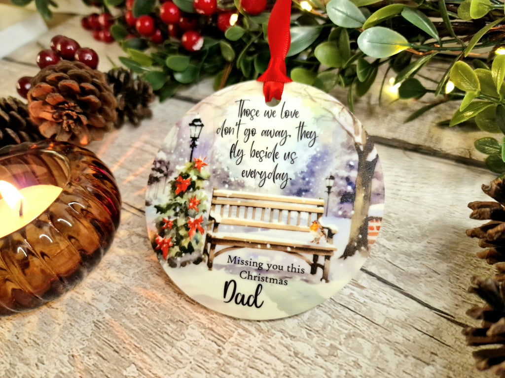 Personalised Christmas Robin Memorial bauble - Decoration - Stocking filler - Anniversary - Gift - Present - Unusual - For him or Her