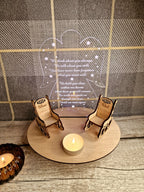 Personalised Angel candle memorial display light - rocking chair -rustic - memory - decoration -decor - remembrance - family - anniversary