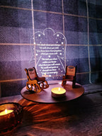 Personalised Angel candle memorial display light - rocking chair -rustic - memory - decoration -decor - remembrance - family - anniversary