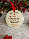 Personalised Christmas in new home bauble - Decoration - Stocking filler - Anniversary - Gift - Present - House warming - keepsake - memory