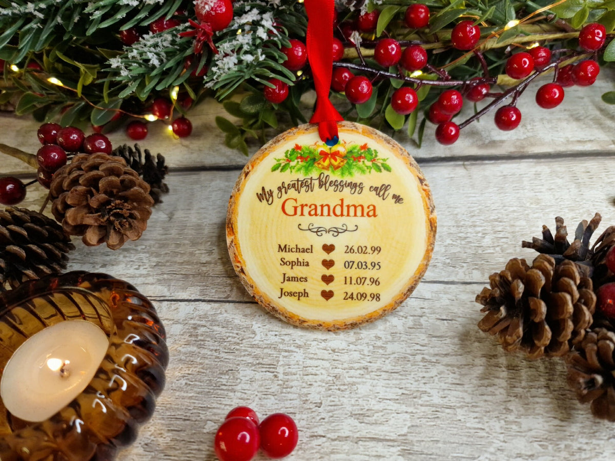 Personalised Family Name bauble - Decoration - Stocking filler - Anniversary - Gift - Present - - keepsake - memory - grandchildren - kids