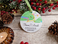 Personalised Engaged Location Map bauble - Decoration - Stocking filler - Anniversary - Gift - Present - keepsake - Memory - Married - Date