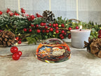 Santa's workshop glass bubble Christmas decoration - xmas - father Christmas - Unusual gift - Office - Paperweight - unique - art - secret