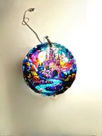 Glass Diamond Cut edge Magical Castle SunCatcher Ornament - Bauble - Decoration - Stocking filler - Stained Glass - Gift - Present - Church