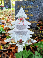 Personalised Christmas Tree Grave Marker Stake, photo gift - Temporary headstone, outdoor, remembering your loved ones - Angel - Xmas Gift