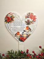 Personalised Christmas Heart Grave Marker Stake - Temporary headstone, outdoor, remembering - Anniversary - Angel - Xmas Gift - Grave Decor