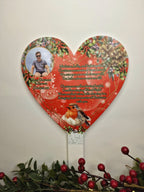 Personalised Christmas Heart Grave Marker Stake - Temporary headstone, outdoor, remembering your loved ones - Angel - Xmas - Gift - Decor
