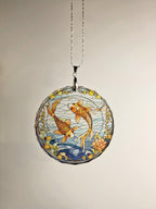 Glass Diamond Cut edge Carp SunCatcher Ornament - Bauble - Decoration - Stocking filler - Stained Glass - Gift - Present - Koi Japanese