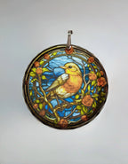 Glass Diamond Cut edge Robin SunCatcher Ornament - Bauble - Decoration - Stocking filler - Stained Glass - Gift - Present - Memorial