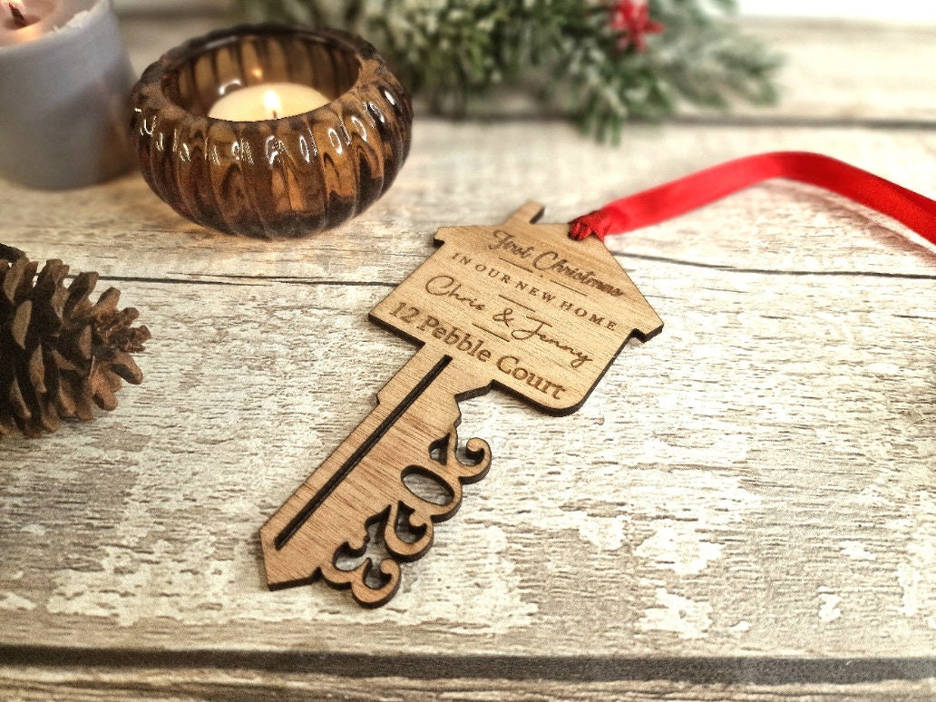 Personalised First Christmas In New Home bauble - Beautiful xmas decoration - Decor - Decoration - New house - Memory - Keepsake - Bespoke