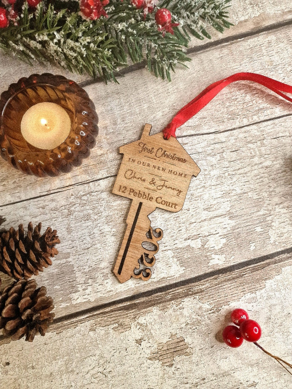 Personalised First Christmas In New Home bauble - Beautiful xmas decoration - Decor - Decoration - New house - Memory - Keepsake - Bespoke