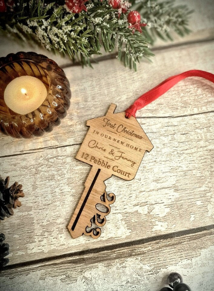 Personalised First Christmas In New Home bauble - Beautiful xmas decoration - Decor - Decoration - New house - Memory - Keepsake - Bespoke