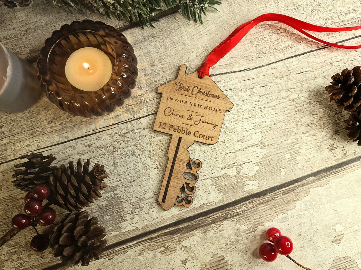 Personalised First Christmas In New Home bauble - Beautiful xmas decoration - Decor - Decoration - New house - Memory - Keepsake - Bespoke