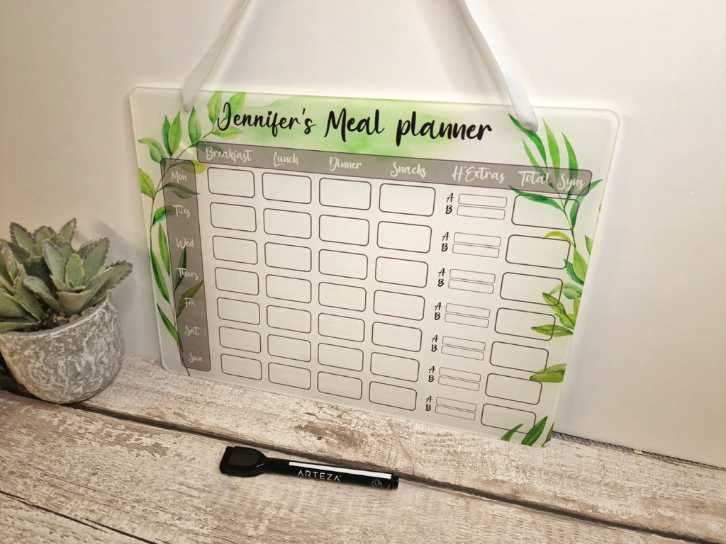 Personalised Diet Weekly Meal Plan White Board - Dieting - Healthy eating - Slim - Tracker - Weight - Gym - Gift - Shopping list - Food shop