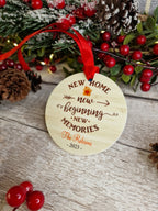 Personalised Christmas in new home bauble - Decoration - Stocking filler - Anniversary - Gift - Present - House warming - keepsake - memory