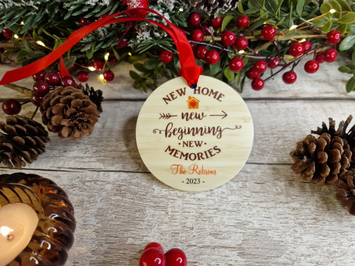 Personalised Christmas in new home bauble - Decoration - Stocking filler - Anniversary - Gift - Present - House warming - keepsake - memory