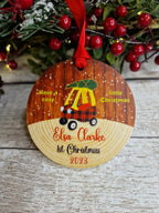 Personalised first Christmas bauble - Decoration - Stocking filler - Anniversary - Gift - Present - - keepsake - memory - Car - Baby
