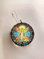 Glass Diamond Cut edge Angel Hanging SunCatcher Ornament - Bauble - Decoration - Stocking filler - Stained Glass - Gift - Present - Heaven