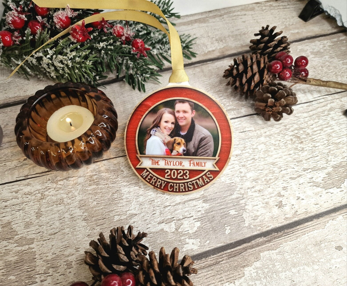 Personalised Christmas Photo Memory bauble - Decoration - Stocking filler - Anniversary - Gift - Present - Family - keepsake - memory - Xmas