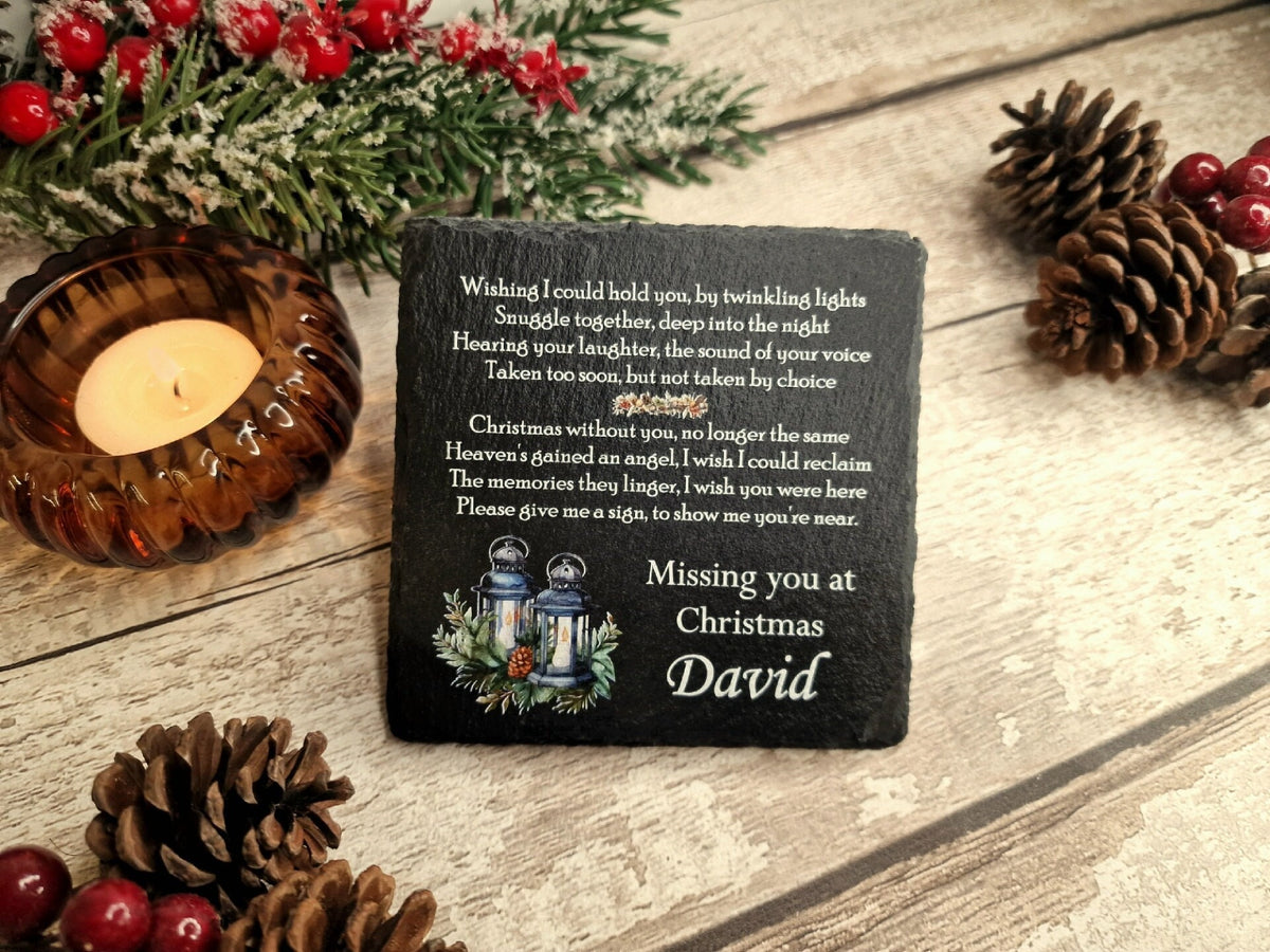 Personalised Christmas Memorial grave marker - Festive - memorial - Memory - Indoor - Outdoor - Garden - Caravan - Grave side - Gift - Urn