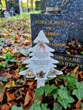 Personalised Christmas Tree Grave Marker Stake, photo gift - Temporary headstone, outdoor, remembering your loved ones - Angel - Xmas Gift