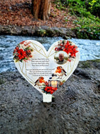 Personalised Christmas Heart Grave Marker Stake - Temporary headstone, outdoor, remembering - Anniversary - Angel - Xmas Gift - Grave Decor