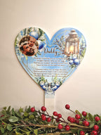 Personalised Christmas Heart Grave Marker Stake - Temporary headstone, outdoor, remembering - Anniversary - Angel - Xmas Gift - Grave Decor