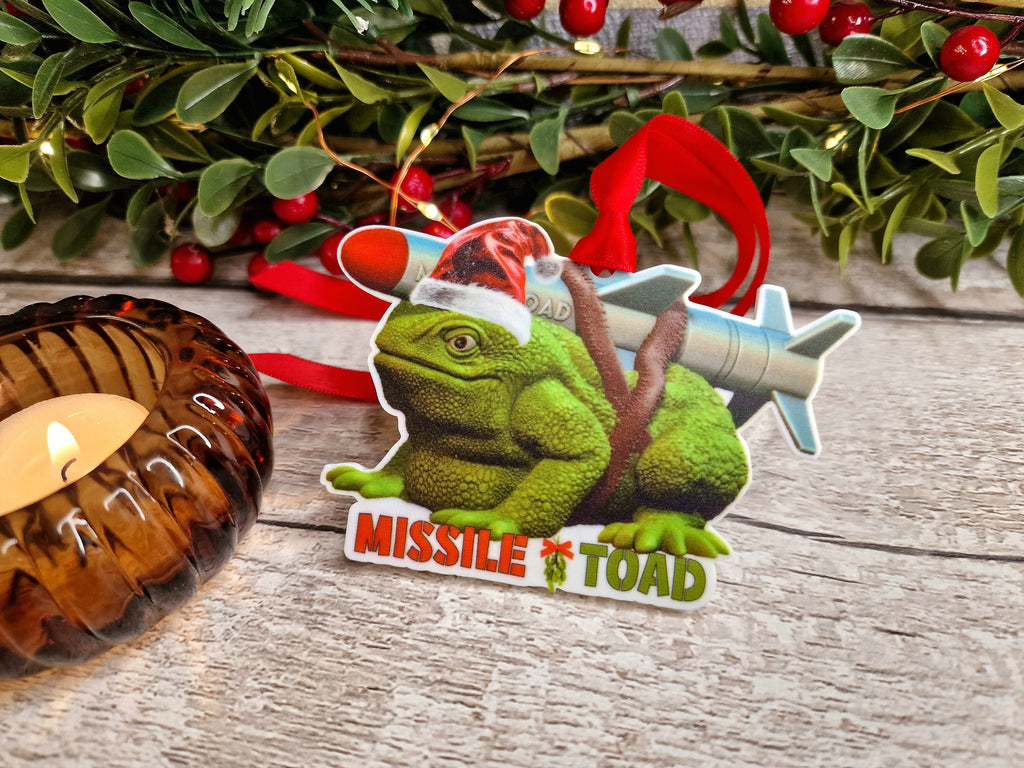 Missile Toad hanging Christmas ornament - Mistletoe - Bauble - Funny - Novelty - secret santa gift - Xmas tree - Stocking filler, Decoration