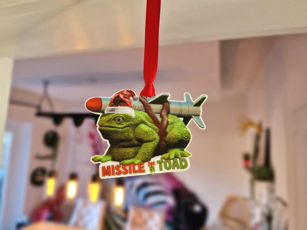 Missile Toad hanging Christmas ornament - Mistletoe - Bauble - Funny - Novelty - secret santa gift - Xmas tree - Stocking filler, Decoration