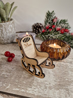 Personalised Christmas candle memorial display light - rocking chair -rustic - xmas - memory - decoration -decor - remembrance - family