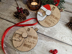 Santa Christmas countdown bauble - Beautiful xmas decoration - Father Christmas - Childrens Tradition - Naughty Elf - Decor - Decoration -