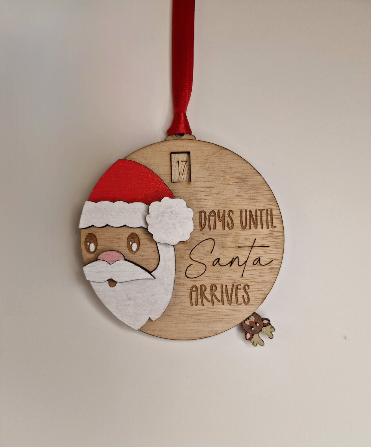 Santa Christmas countdown bauble - Beautiful xmas decoration - Father Christmas - Childrens Tradition - Naughty Elf - Decor - Decoration -