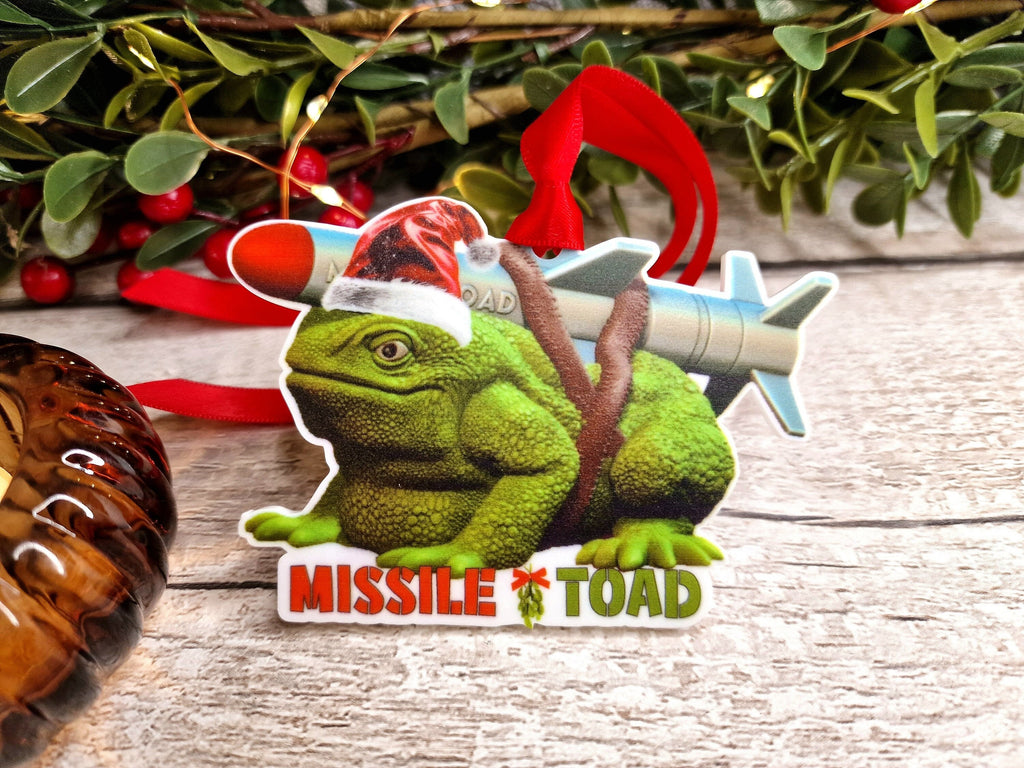 Missile Toad hanging Christmas ornament - Mistletoe - Bauble - Funny - Novelty - secret santa gift - Xmas tree - Stocking filler, Decoration