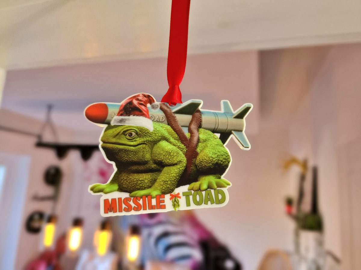 Missile Toad hanging Christmas ornament - Mistletoe - Bauble - Funny - Novelty - secret santa gift - Xmas tree - Stocking filler, Decoration