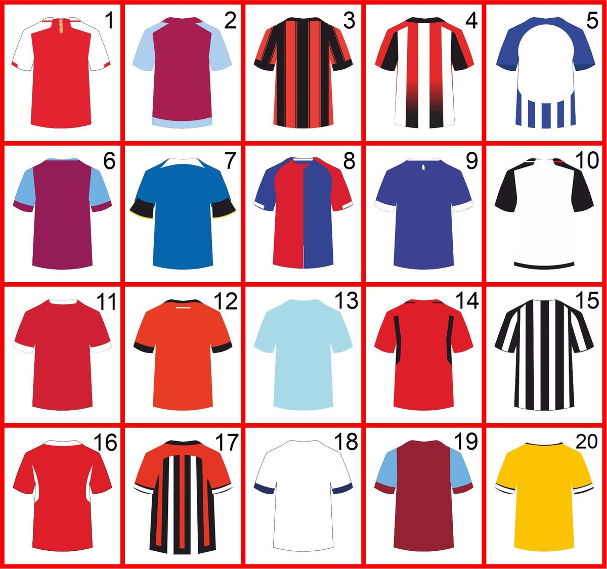 Personalised Football Shirt - 20 Teams to choose from - Bedroom decor - Soccer - Door sign - Wall name - Decoration - Mural - Boy - Girl